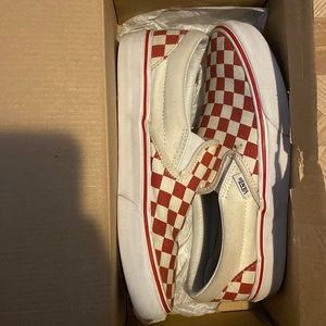 Red slip on vans